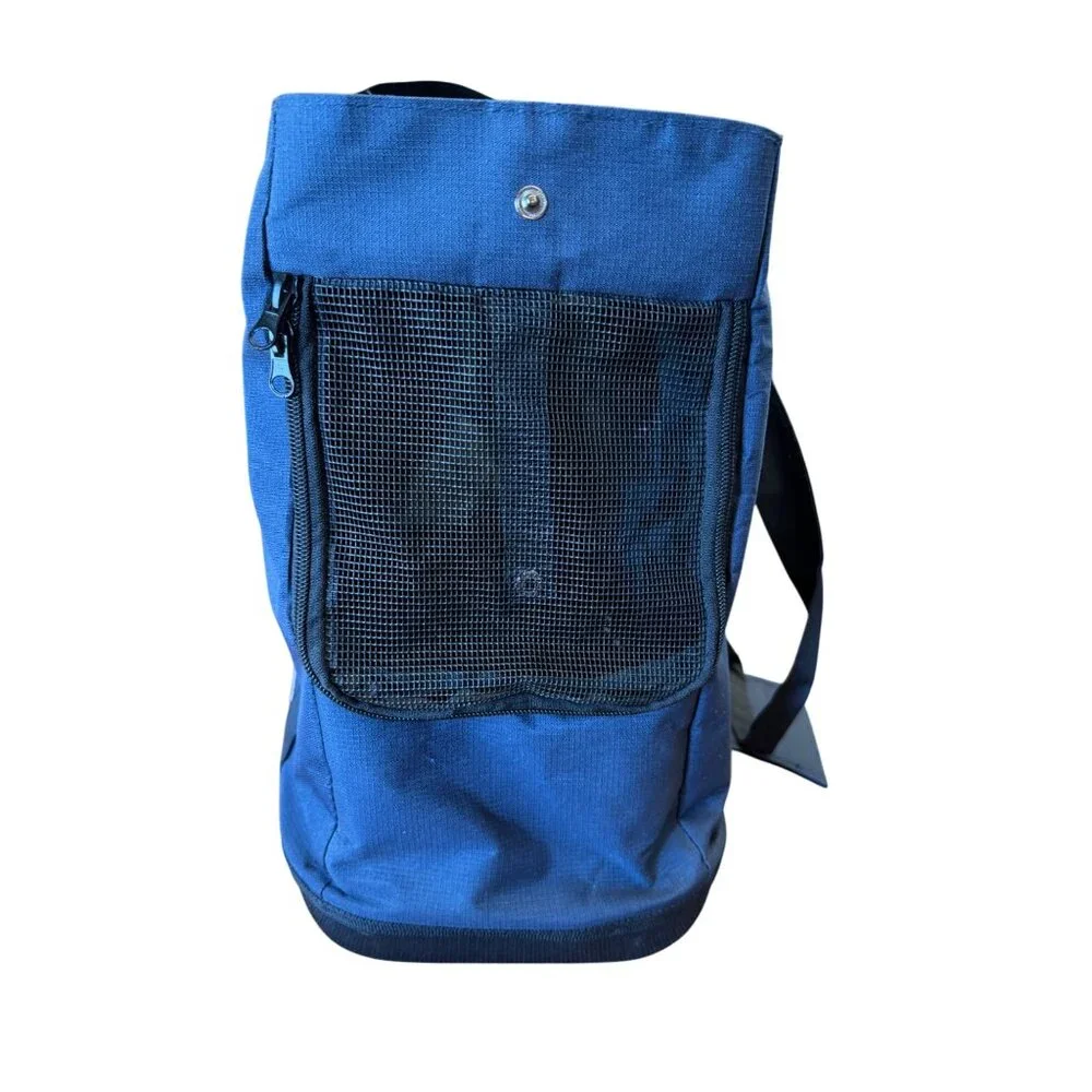 Pet Carrier Tote Navy Mesh Ends & Top Zipper Openings Cats Small Dogs